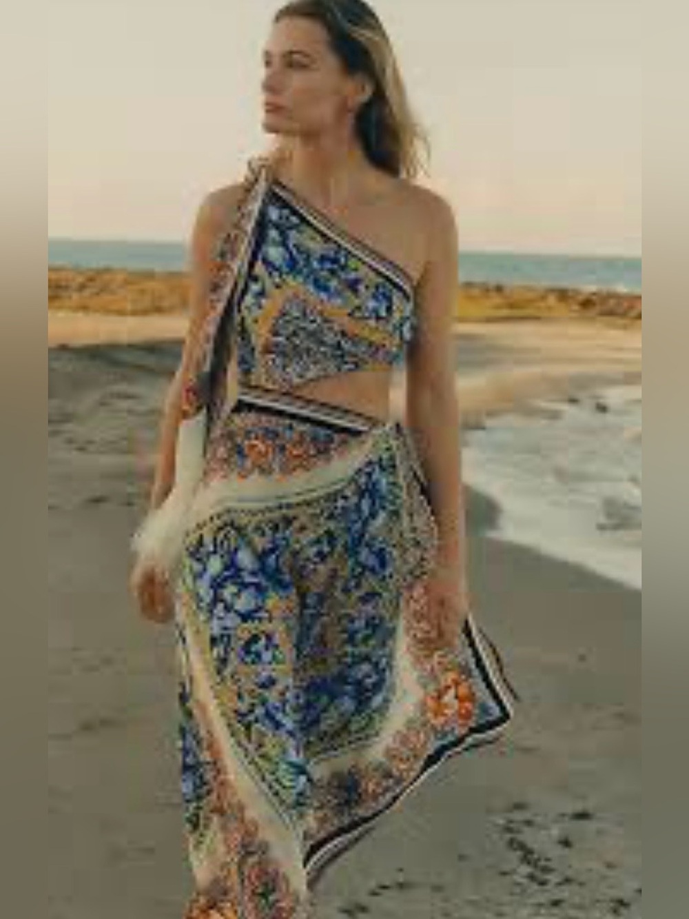 Anthropologie One-Shoulder Silk Midi Dress